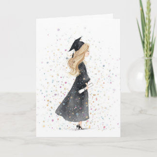 Cartão de Formatura de Menina - Cartão Dobrado