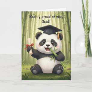 Cartão de Formatura de Urso Panda
