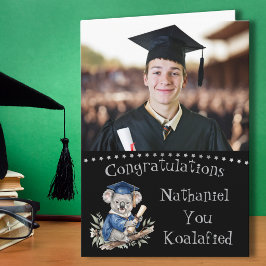 Cartão de Formatura do Koala com Duas Fotos