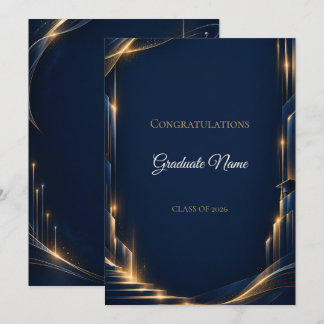 Cartão de Formatura Elegante para Graduado