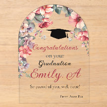Cartão de Formatura Floral Elegante - Personalize