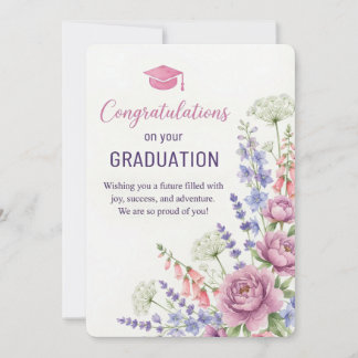 Cartão de Formatura Floral para Imprimir | Parabén