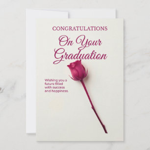 Cartão de Formatura Floral Vermelho para Ela