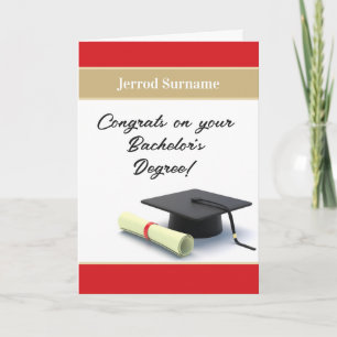 Cartão de formatura personalizado de bacharelado