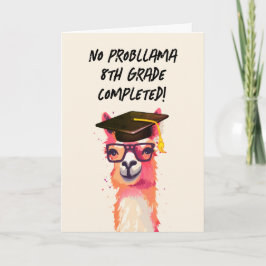 Cartão de Formatura Personalizado de Lhama Engraça