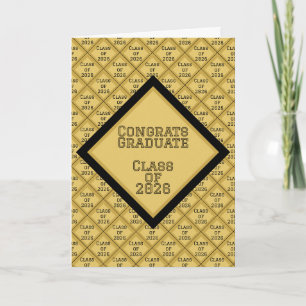 Cartão de Formatura Preto e Dourado 2026