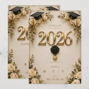 Cartão de Formatura Turma de 2026 Reserve a Data