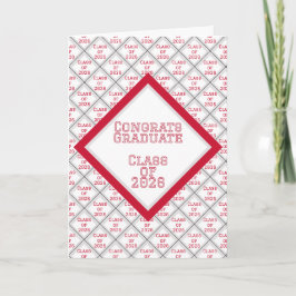 Cartão de Formatura Vermelho e Branco | 2026