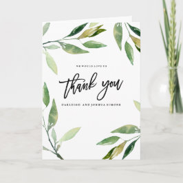 Cartão de Foto Agradecimento Folhas Boémias