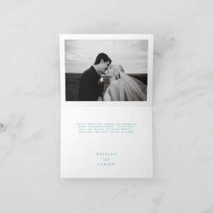 Cartão de Foto Azul Água-Marinha Agradecimento Cas