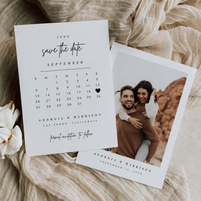 Cartão de Foto Calendário de Salvar a Data do Cora (Criador carregado)