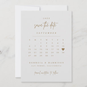 Cartão de Foto Calendário Salve a Data Coração Dou