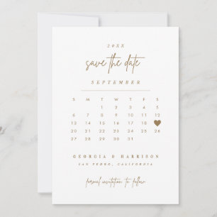 Cartão de Foto Calendário Salve a Data Coração Dou