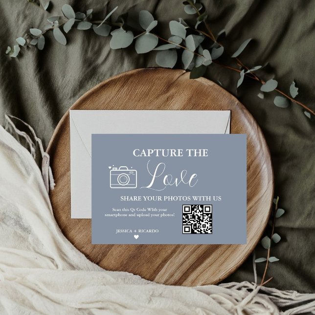 Cartão de Foto Código QR Casamento Capture o Amor (Criador carregado)