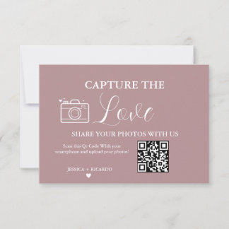 Cartão de Foto com Código QR para Casamento Captur