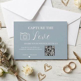 Cartão de Foto com Código QR para Casamento Captur