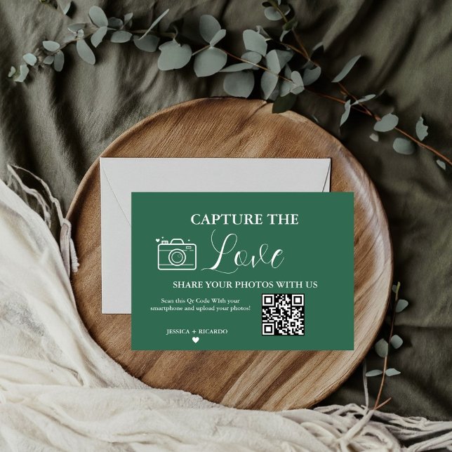 Cartão de Foto com Código QR para Casamento Captur (Criador carregado)