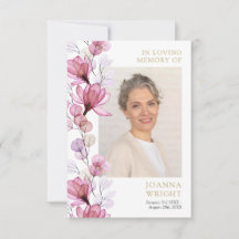 Cartão de Foto com Oração Funerária Memorial Flora