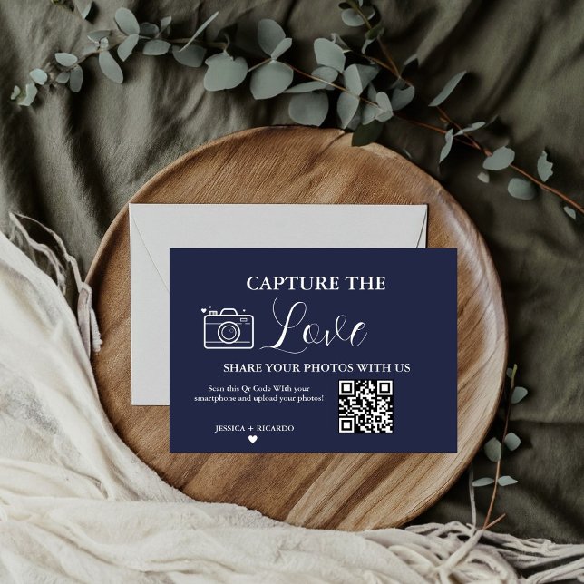 Cartão de Foto com QR Code para Casamento Capture  (Criador carregado)