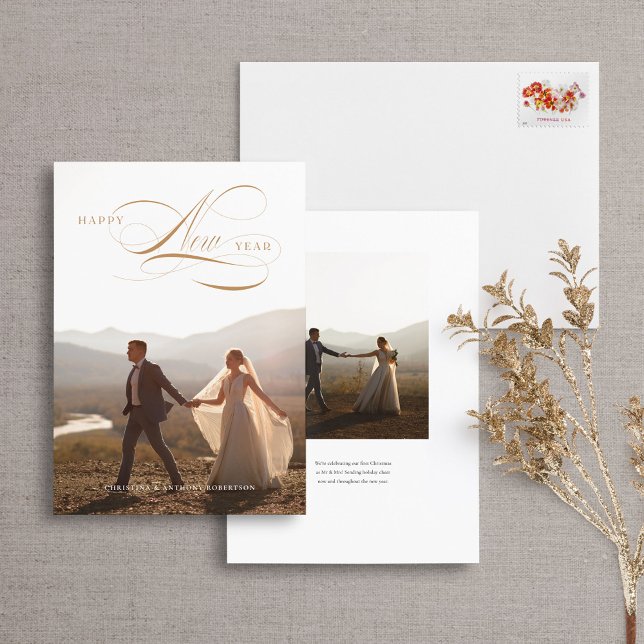 Cartão de Foto Completo de Ano Novo com Letra de F (Criador carregado)