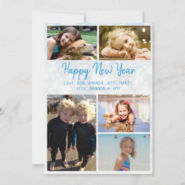 Cartão de Foto da Grande Família de Ano Novo Feliz (Frente)