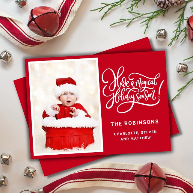 Cartão de Foto da Temporada Mágica de Férias (Criador carregado)