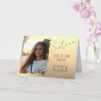 Cartão de Foto de 16 Anos de Idade