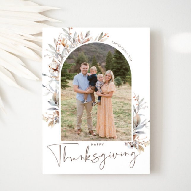 Cartão de Foto de Ação de Graças Feliz (Thanksgiving Photo Card)