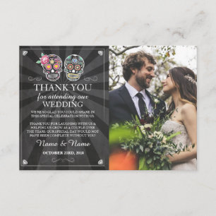 Cartão de Foto de Agradecimento Caveiras Halloween