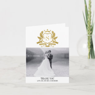Cartão de Foto de Agradecimento de Casamento Class