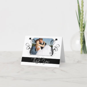 Cartão de foto de agradecimento de casamento com e