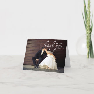 Cartão de Foto de Agradecimento de Casamento MANUS