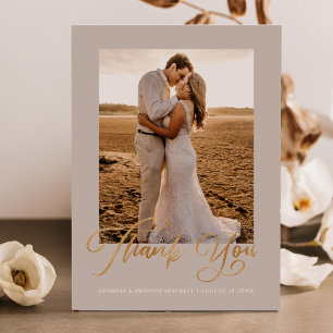 Cartão de Foto de Agradecimento de Casamento Minim