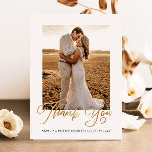 Cartão de Foto de Agradecimento de Casamento Minim