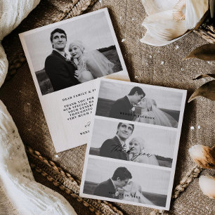 Cartão de Foto de Agradecimento de Casamento Minim