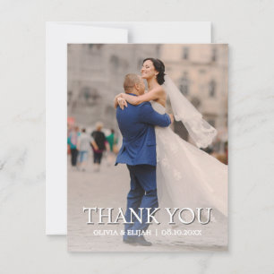 Cartão de Foto de Agradecimento de Casamento Perso