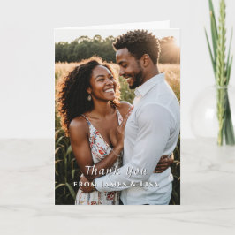 Cartão de Foto de Agradecimento de Casamento Perso