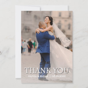 Cartão de Foto de Agradecimento de Casamento Perso
