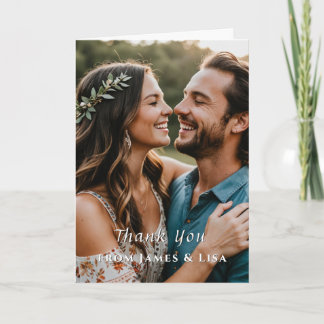Cartão de Foto de Agradecimento de Casamento Perso