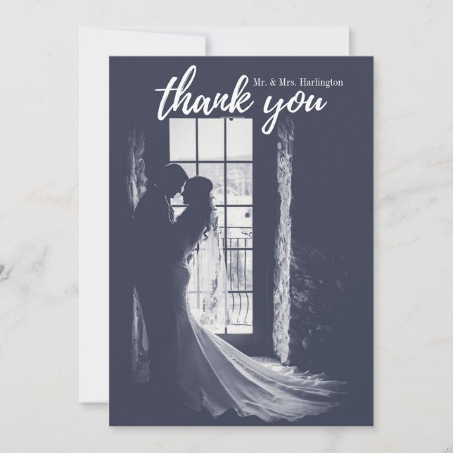 Cartão de foto de agradecimento de casamento. Tipo (Frente)