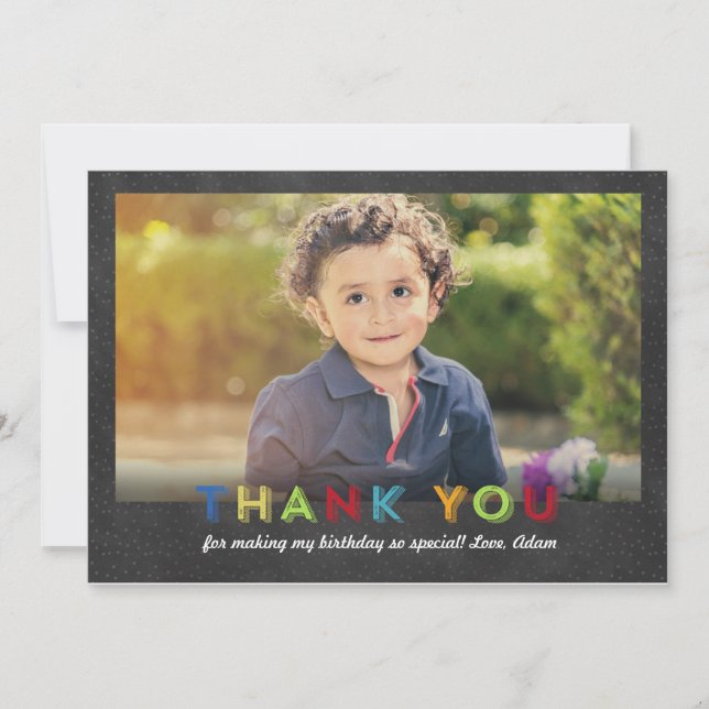 Cartão de Foto de Agradecimento Divertido de Quadr (Frente)