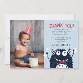 Cartão de Foto de Agradecimento Plano Little Monst