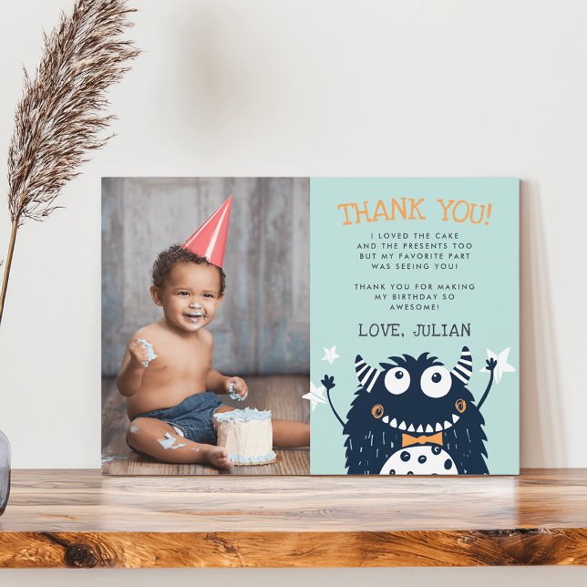 Cartão de Foto de Agradecimento Plano Little Monst (Criador carregado)