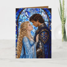Cartão de Foto de Aniversário de Casal Medieval do