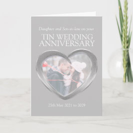 cartão de foto de aniversário de casamento de lata