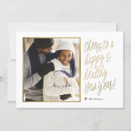 Cartão de Foto de Ano Novo Feliz e Saudável