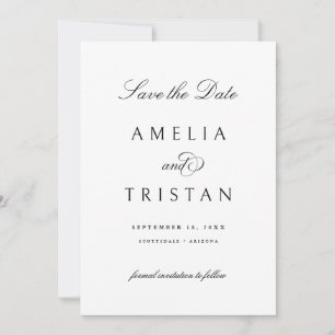 Cartão de Foto de Anúncio de Data de Casamento com