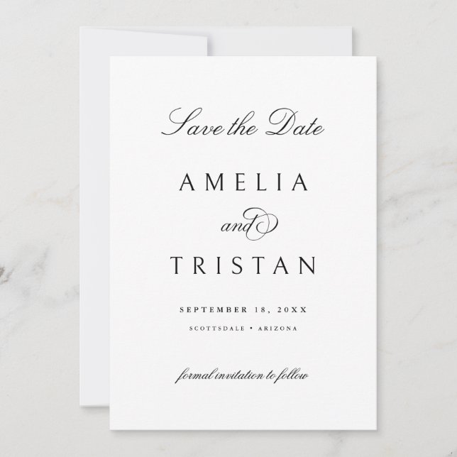 Cartão de Foto de Anúncio de Data de Casamento com (Frente)
