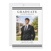 Cartão de Foto de Anúncio de Graduação Elegante e