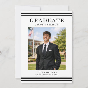 Cartão de Foto de Anúncio de Graduação Elegante e